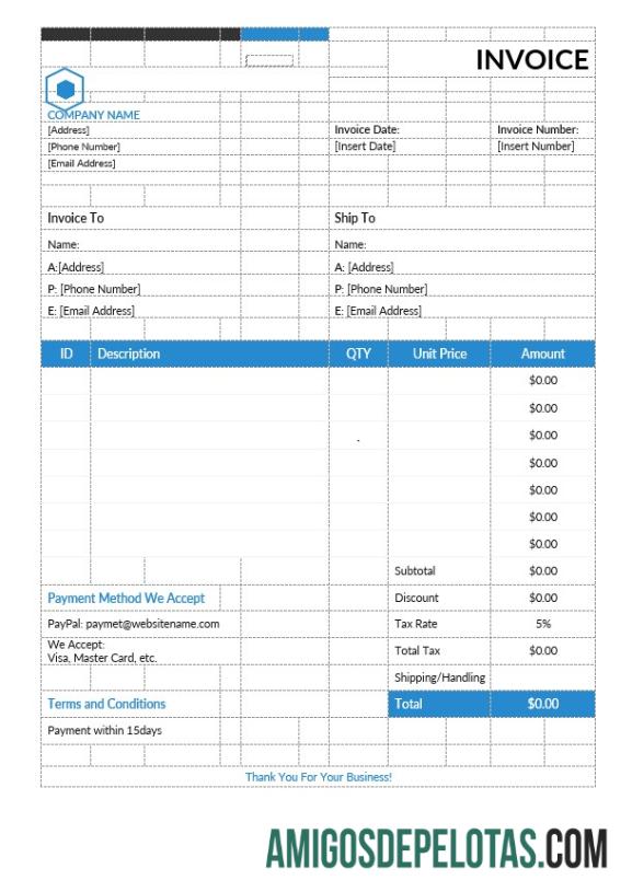 para download Modelo de fatura de estimativa simples
